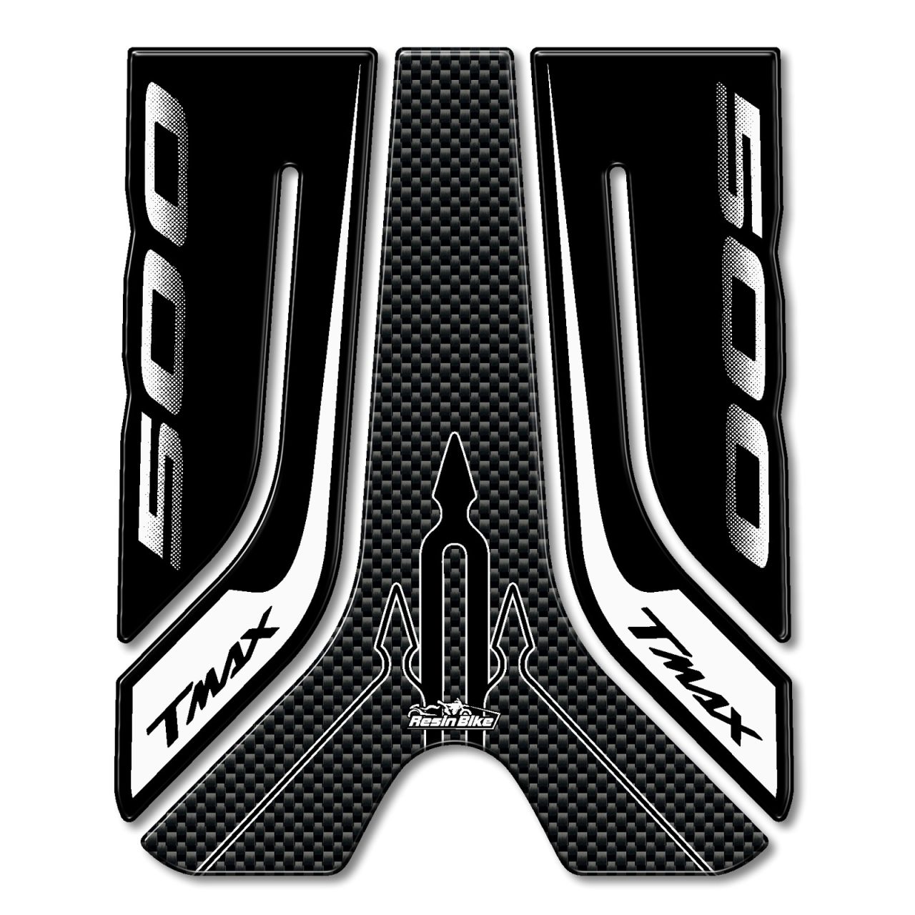 Scooter Stickers 3D compatible with Yamaha TMAX 2001-2007 Side Footboard  White - Image 2