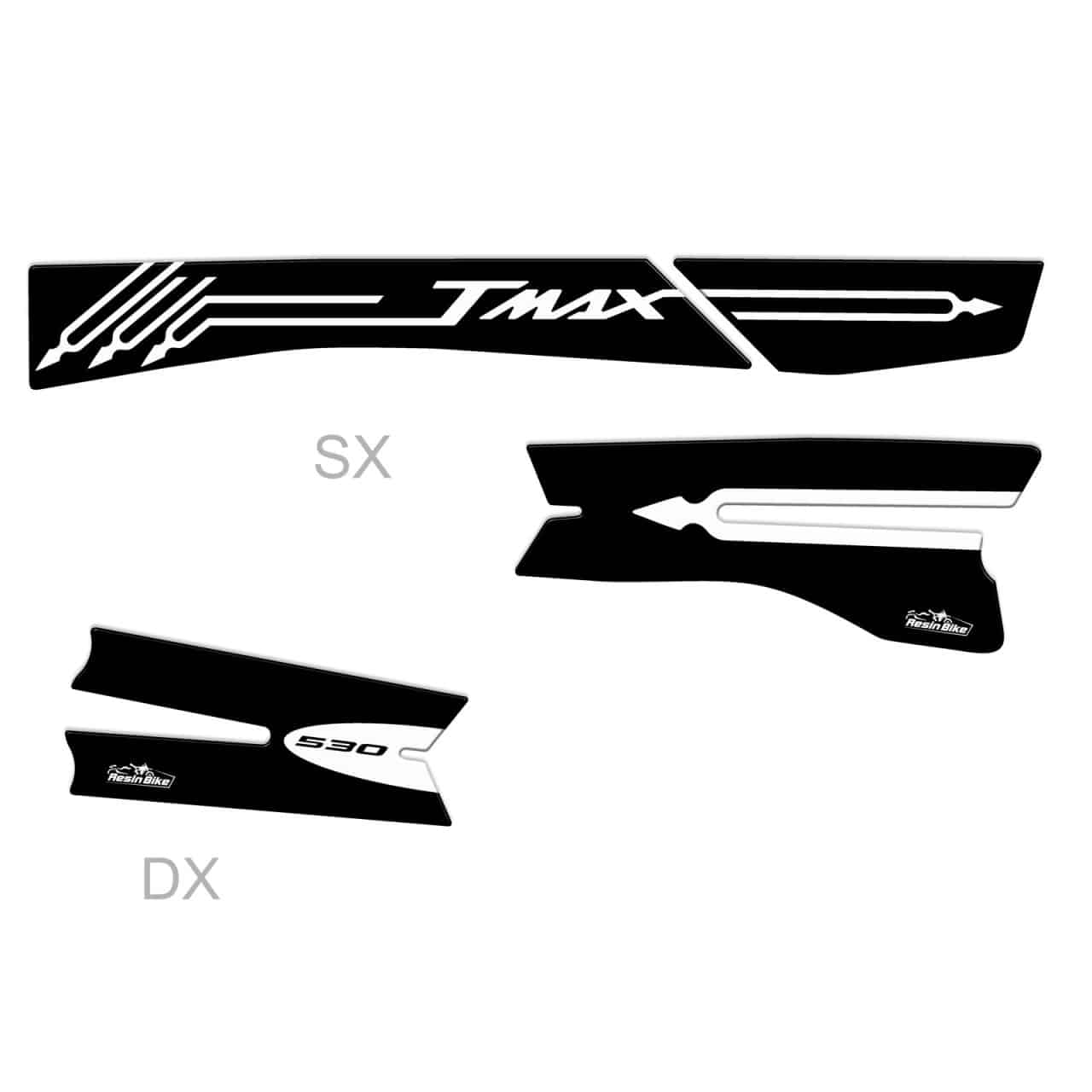 Stickers 3D compatible with Yamaha TMAX 530 2012-2016 Fork Black