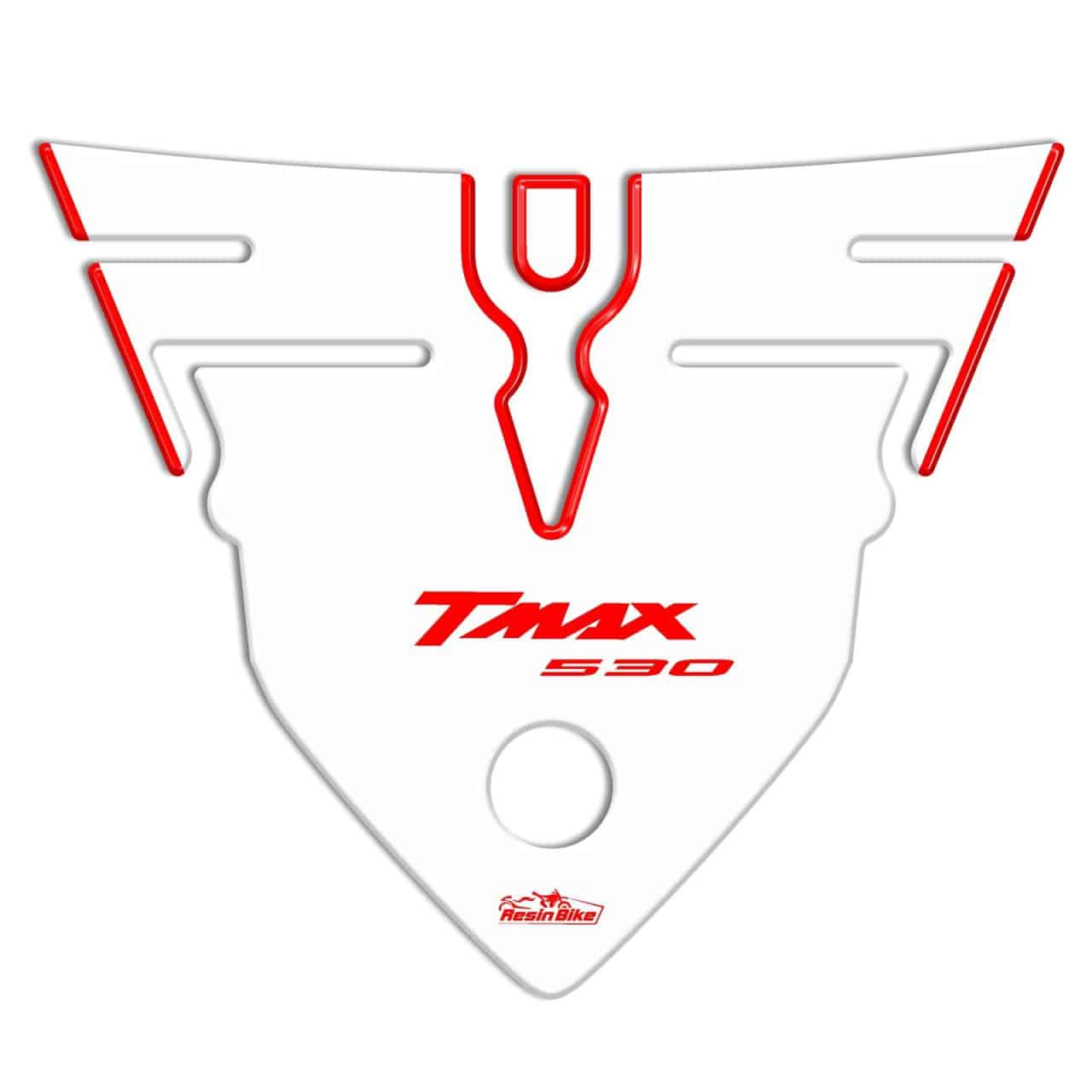 Stickers 3D compatible with Yamaha TMAX 530 2012-2016 Tail Section White-Red