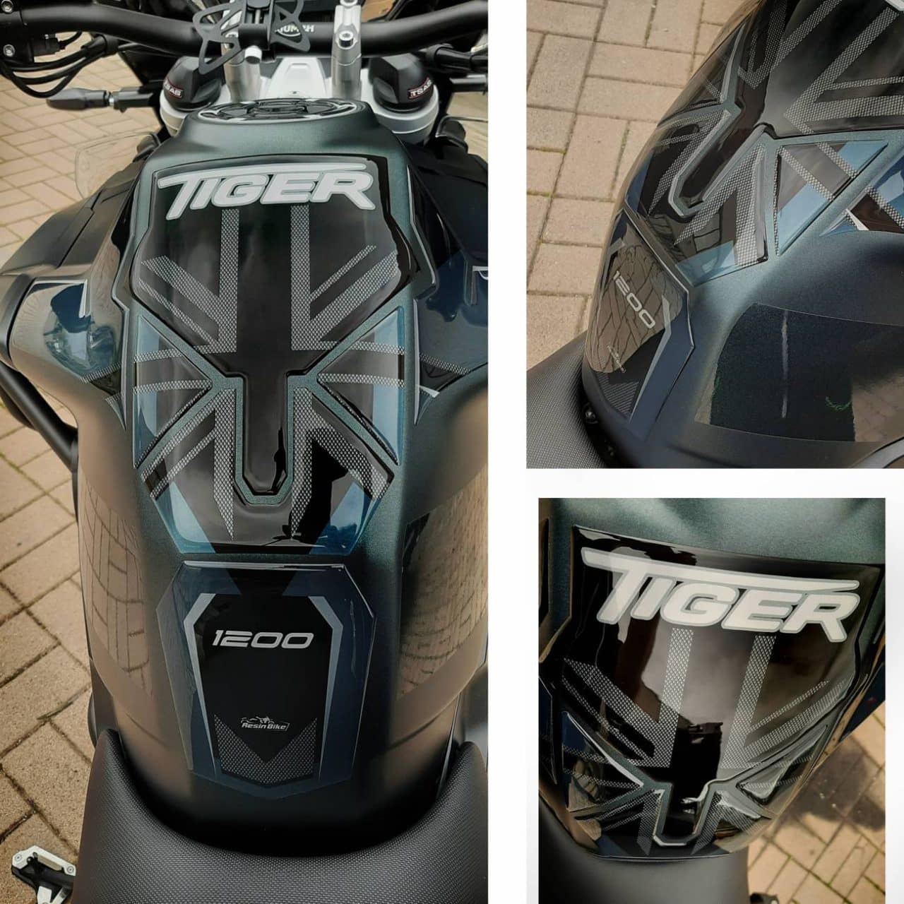 Autocollant 3D compatibles avec Triumph Tiger 1200 2018-2020 Marine Réservoir – Image 3