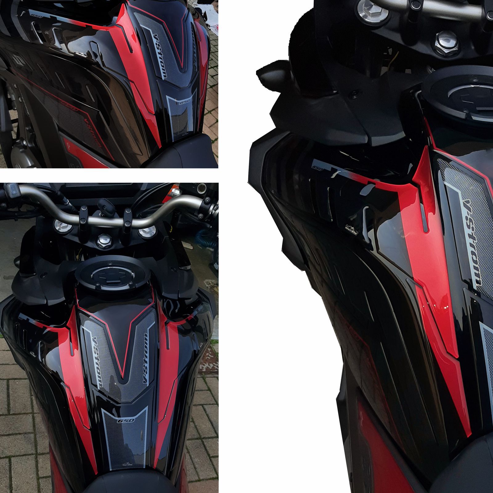 Autocollants 3D Résinés Pour Suzuki V-Strom 800 DE 2023-2025 - Protection Réservoir Contre Chocs Et Rayures