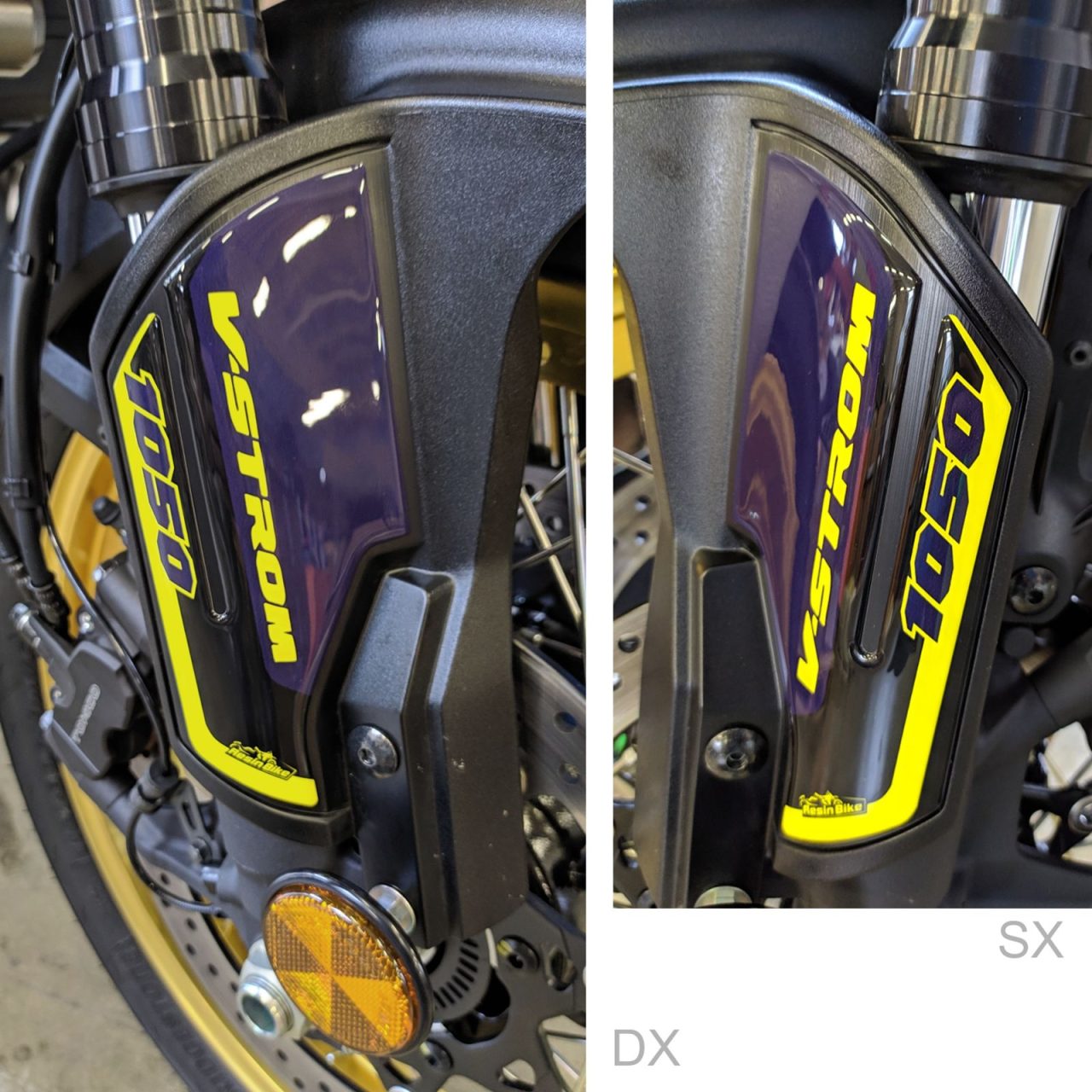 Adesivi 3D compatibili con Suzuki V-strom 1050 XT 2020-2023 Giallo Parasteli - immagine 4