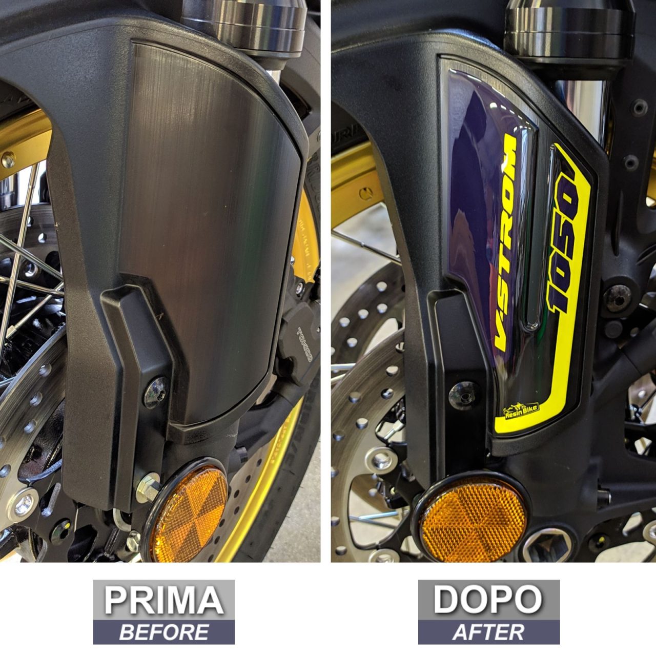 Adesivi 3D compatibili con Suzuki V-strom 1050 XT 2020-2023 Giallo Parasteli - immagine 3