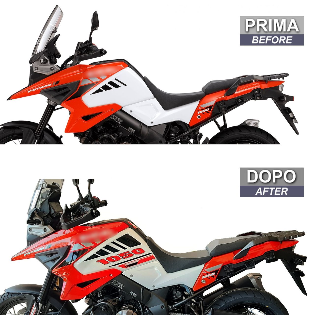 Adhesivos compatibles con Suzuki V-strom 1050 XT 2020-2023 Naranja Laterales - Imagen 3