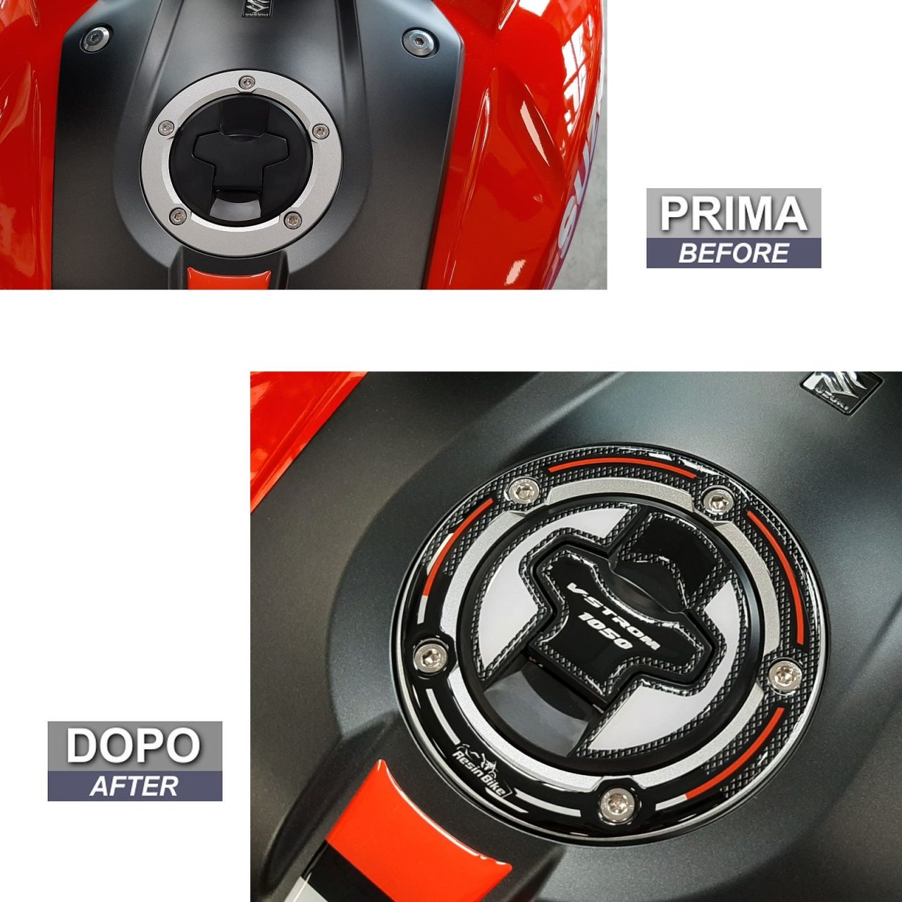 Pegatinas 3D compatibles con Suzuki V-strom 1050 XT 2020-2023 Naranja Tapon - Imagen 3