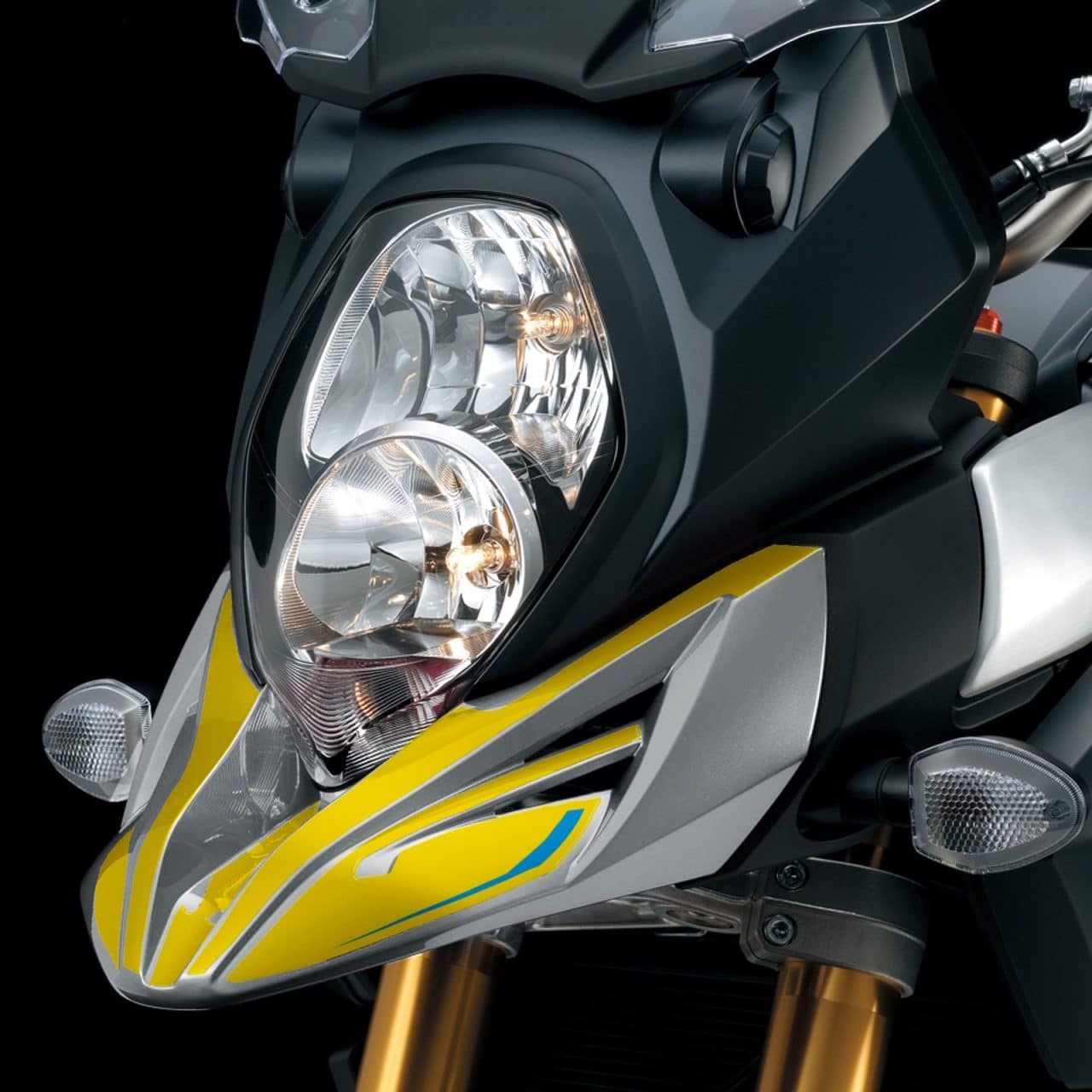 Stickers 3D compatible with Suzuki V-strom 1000 2014-2017 Front Tip Yellow