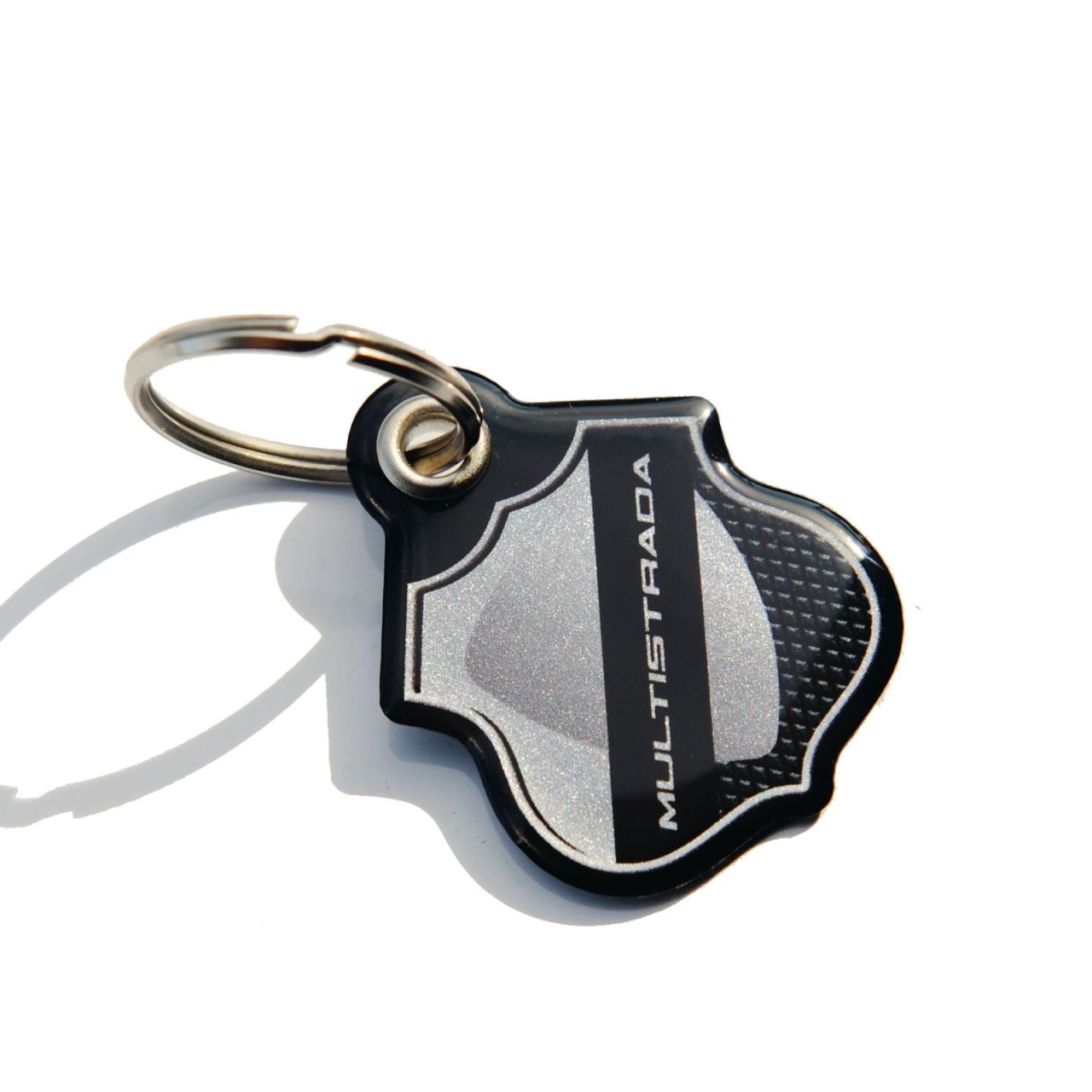 Keyring 3D compatible with Ducati Multistrada - Silver