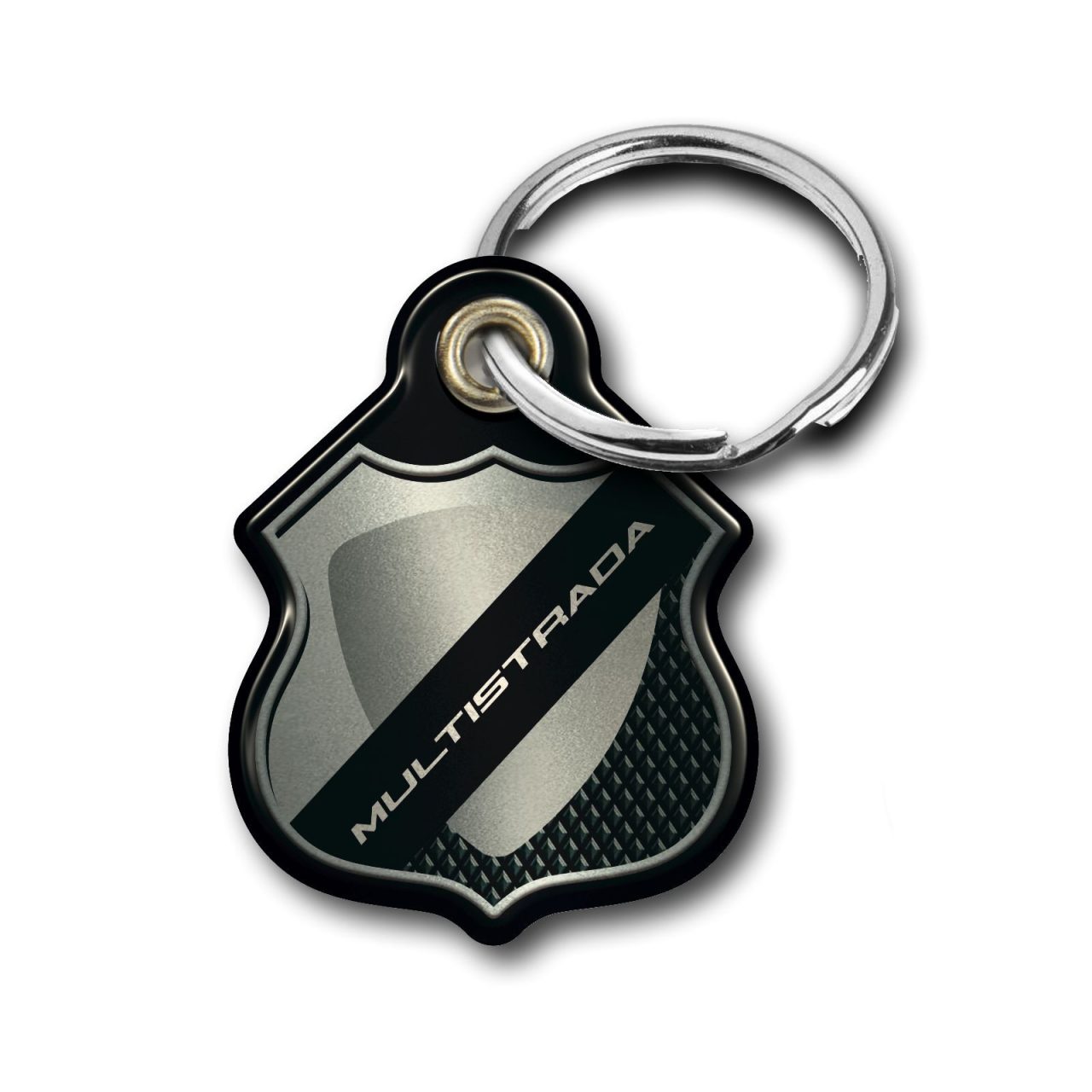 Keyring 3D compatible with Ducati Multistrada - Silver - Image 3