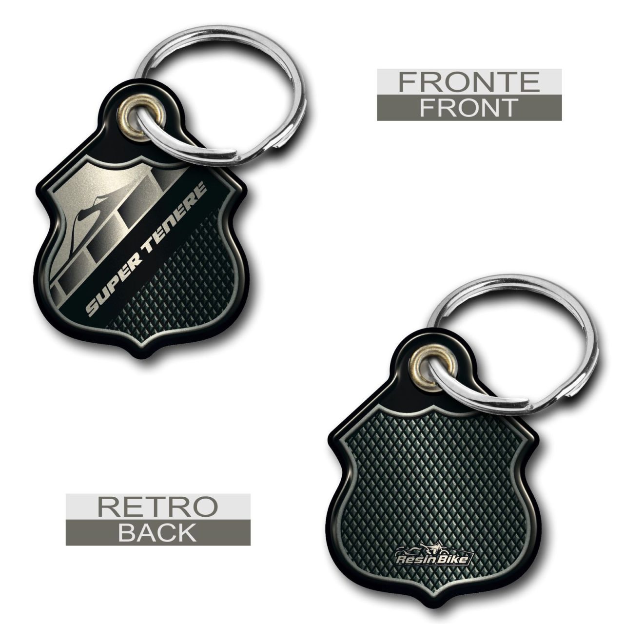 Keyring 3D compatible with Yamaha Super Tenere - Silver - Image 2