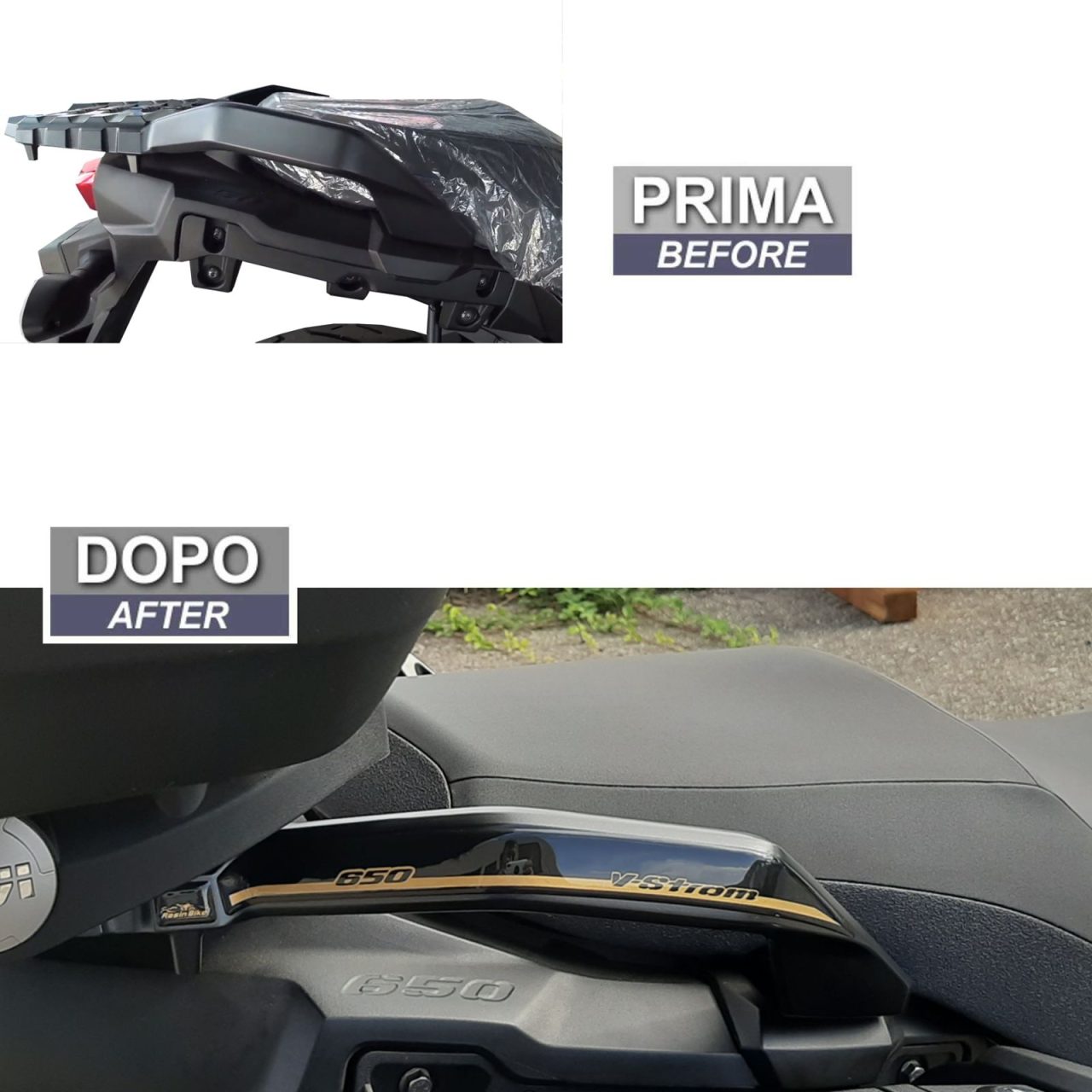 Stickers 3D compatible with Suzuki V-strom 650 2017-2023 Gold Passenger Handles - Image 3