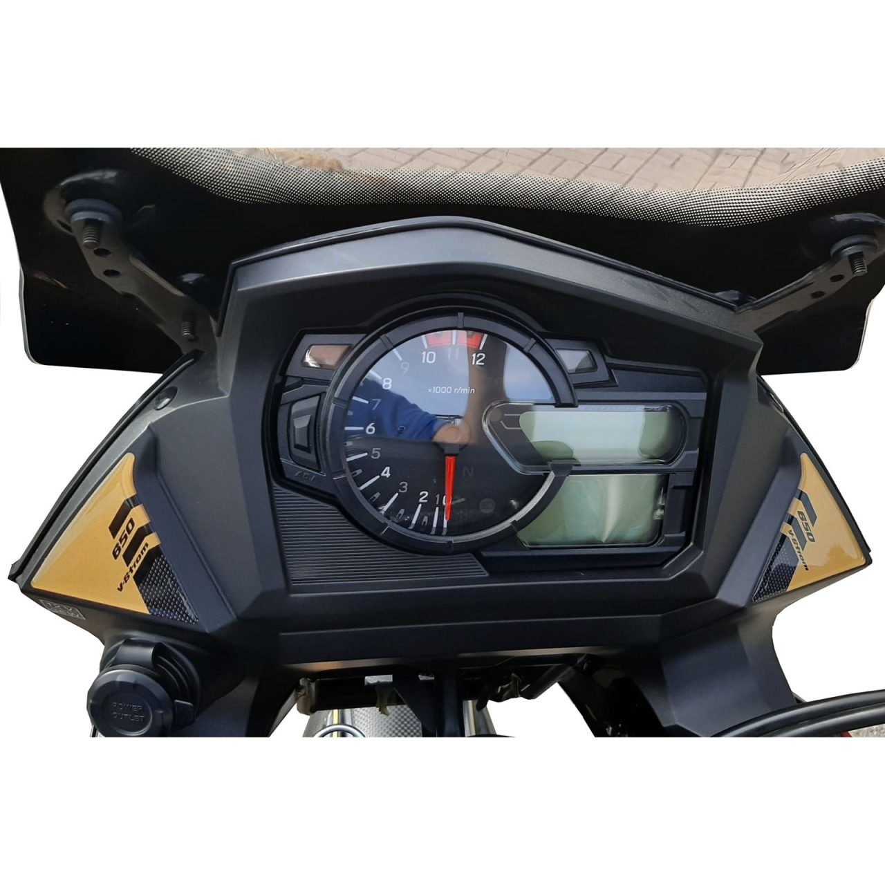 Autocollant 3D compatibles avec Suzuki V-strom 650 2017-2023 Doré Centrale