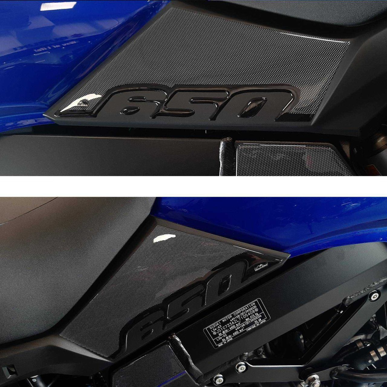 Stickers 3D compatible with Suzuki V-strom 650 2017-2023 Blue Tank Side