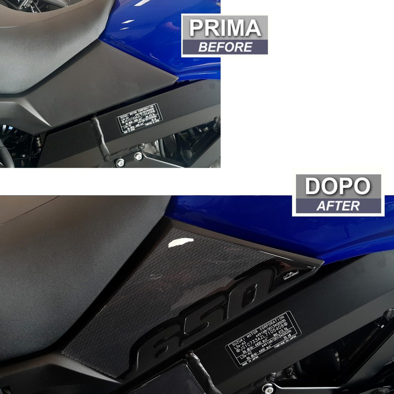 Adhesivos compatibles con Suzuki V-strom 650 2017-2023 Azul Tanque Laterales - Imagen 3