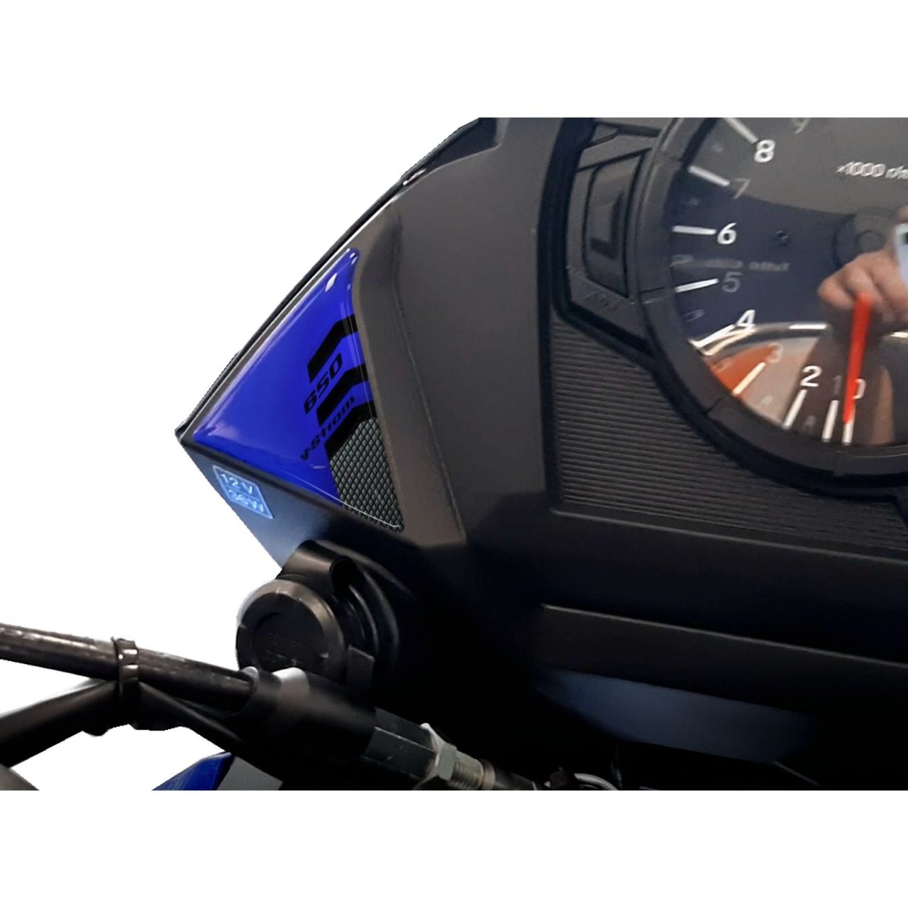 Adhesivos 3D compatible con Suzuki V-strom 650 2017-2023 Azul Protección Central - Imagen 4