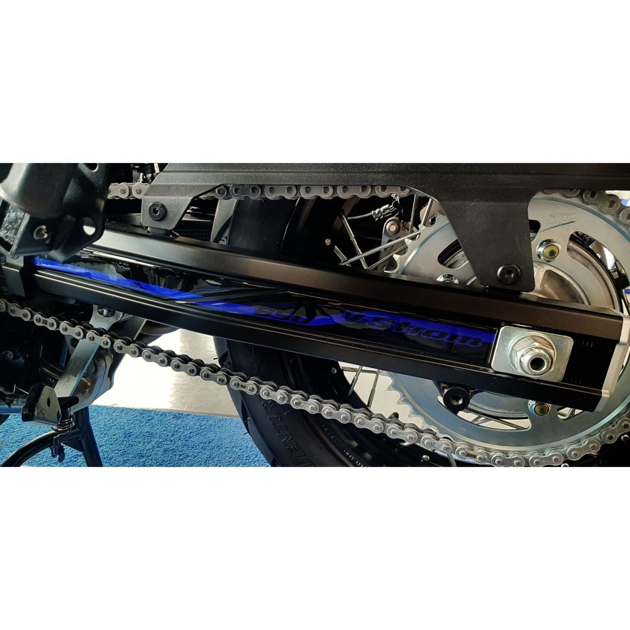 Adesivi 3D compatibili con Suzuki V-strom 650 2017-2023 Blu Forcellone