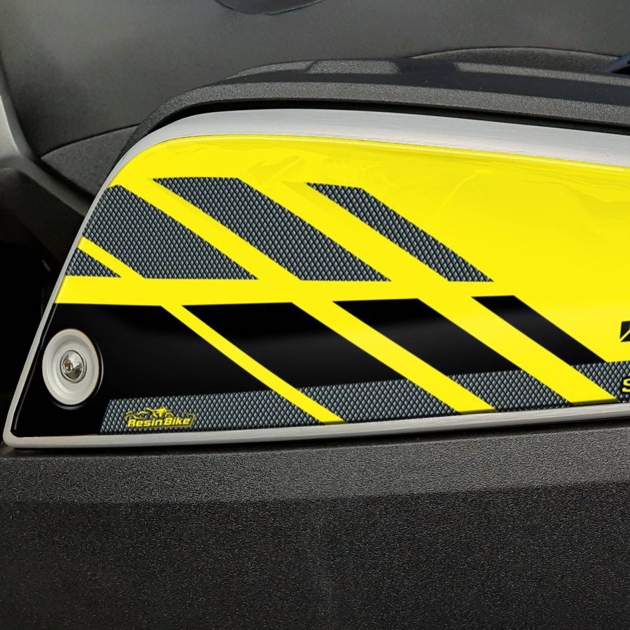 Autocollant 3D compatibles avec Suzuki V-strom 650 26-29 Protections Valises Jaune – Image 4