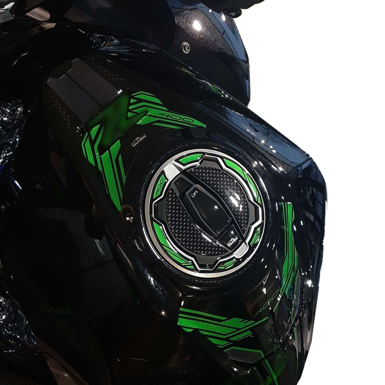 Aufkleber 3D Motorrad Kompatibel mit Kawasaki Z400 2019-2020 Schlüsselbereich – Bild 5