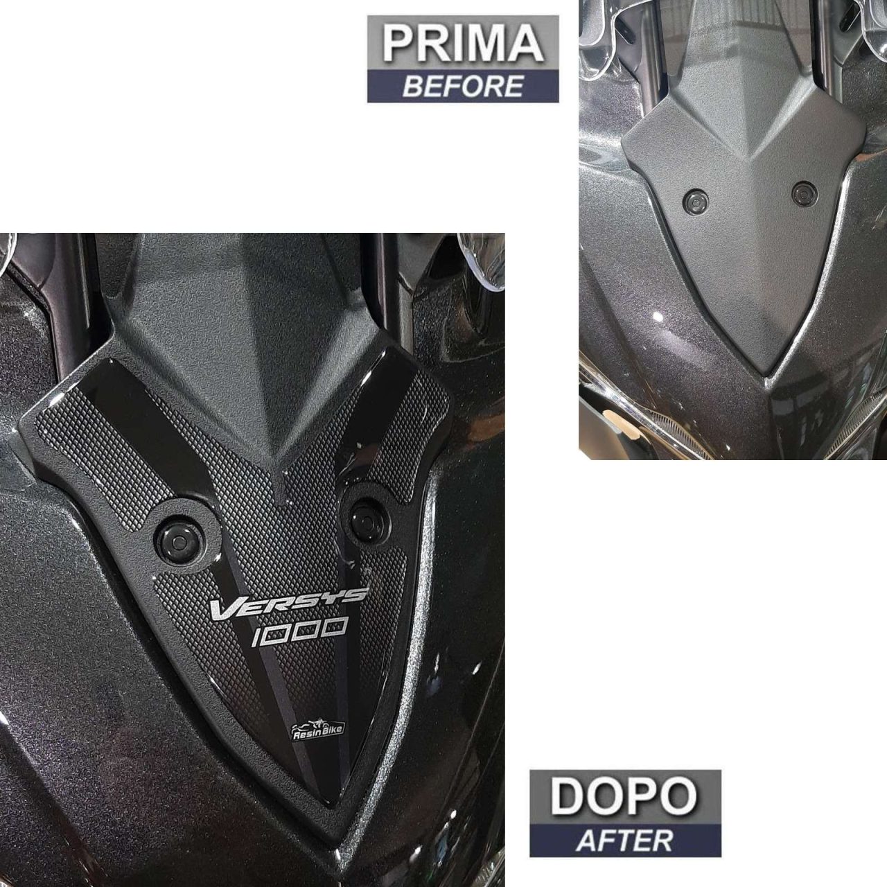 Stickers 3D compatible with Kawasaki Versys 1000 2019-2024 Frontal Silver - Image 3