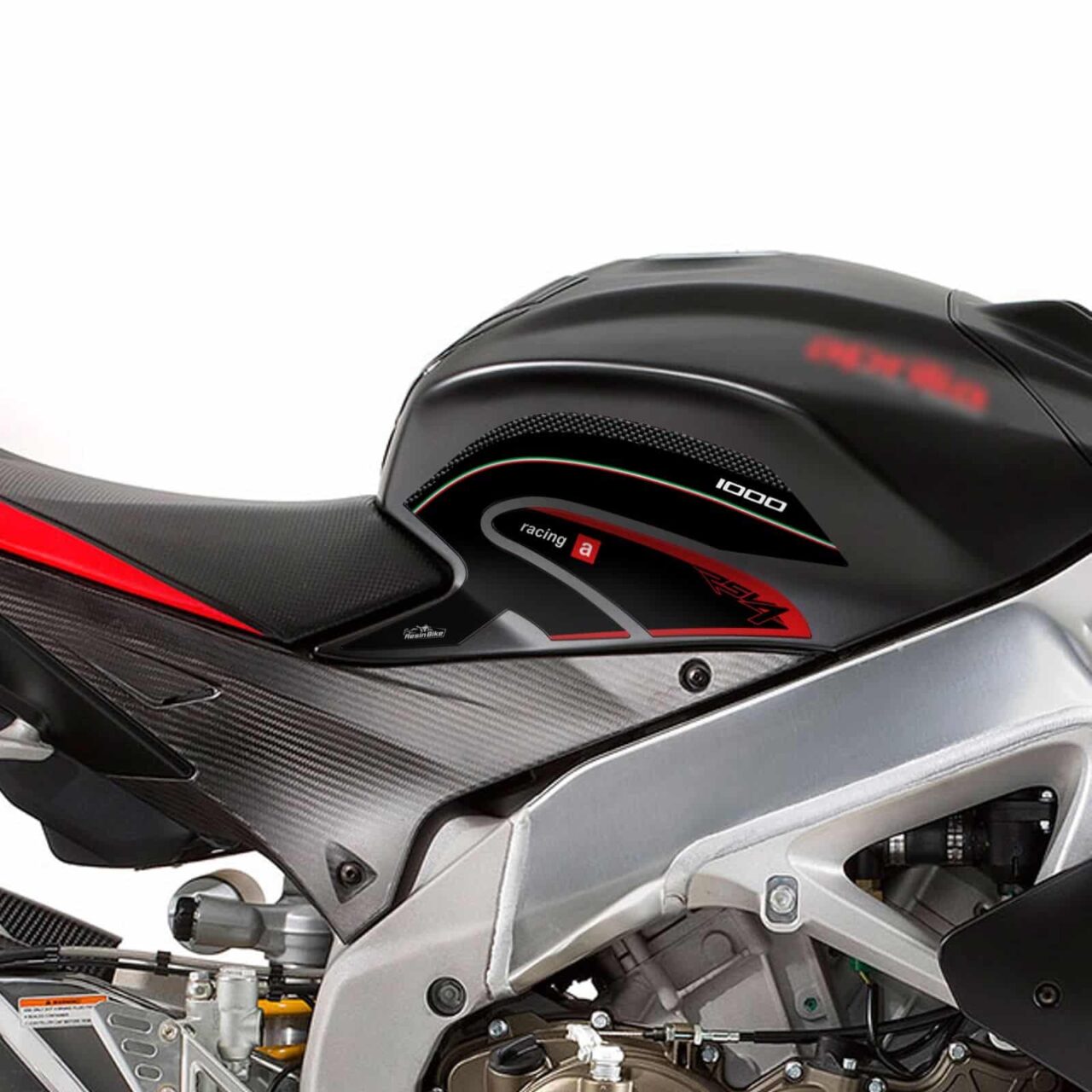 Adesivi 3D compatibili con Aprilia RSV4 2011-2015 Protezioni Laterali Serbatoio - immagine 2