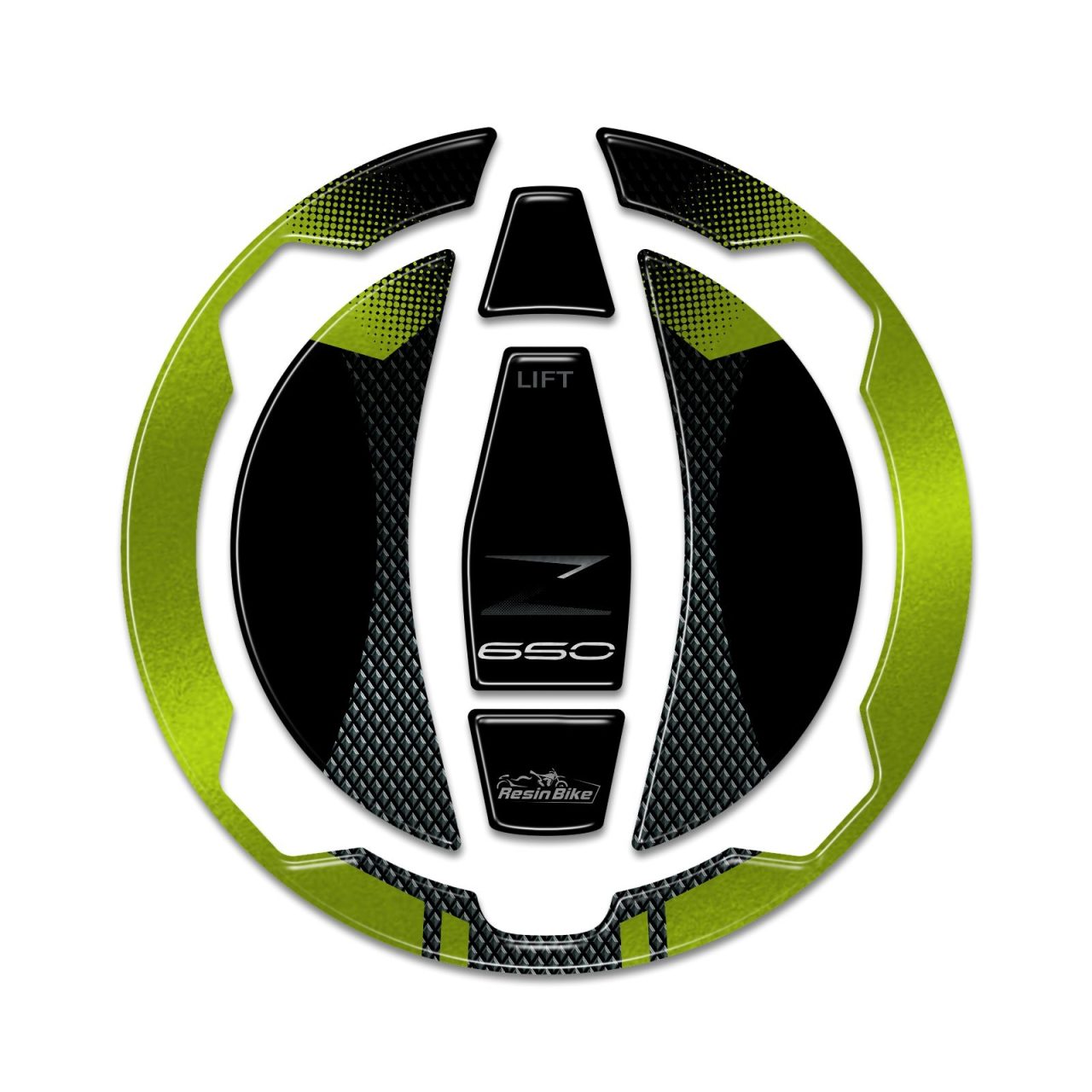 ADESIVO 3D PROTEZIONE TAPPO SERBATOIO COMPATIBILE CON KAWASAKI Z650 2021 VERDE - Imagen 2