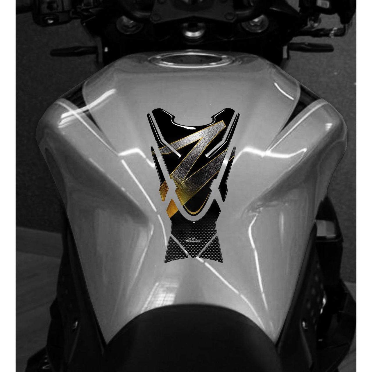 Motorcycle Stickers 3D compatible with Kawasaki Z750 Z1000 Tank Pad Gold - Image 2