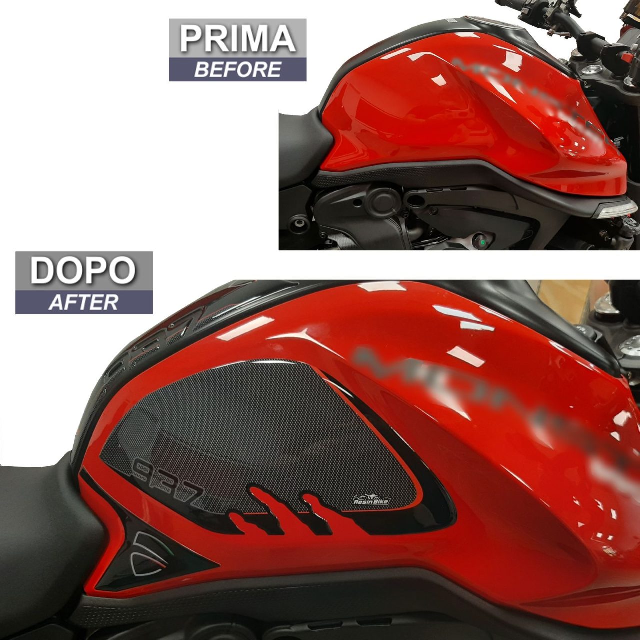 Adhesivos de Moto compatibles con Ducati Monster 937 2021-2023 Tanque Laterales - Imagen 3