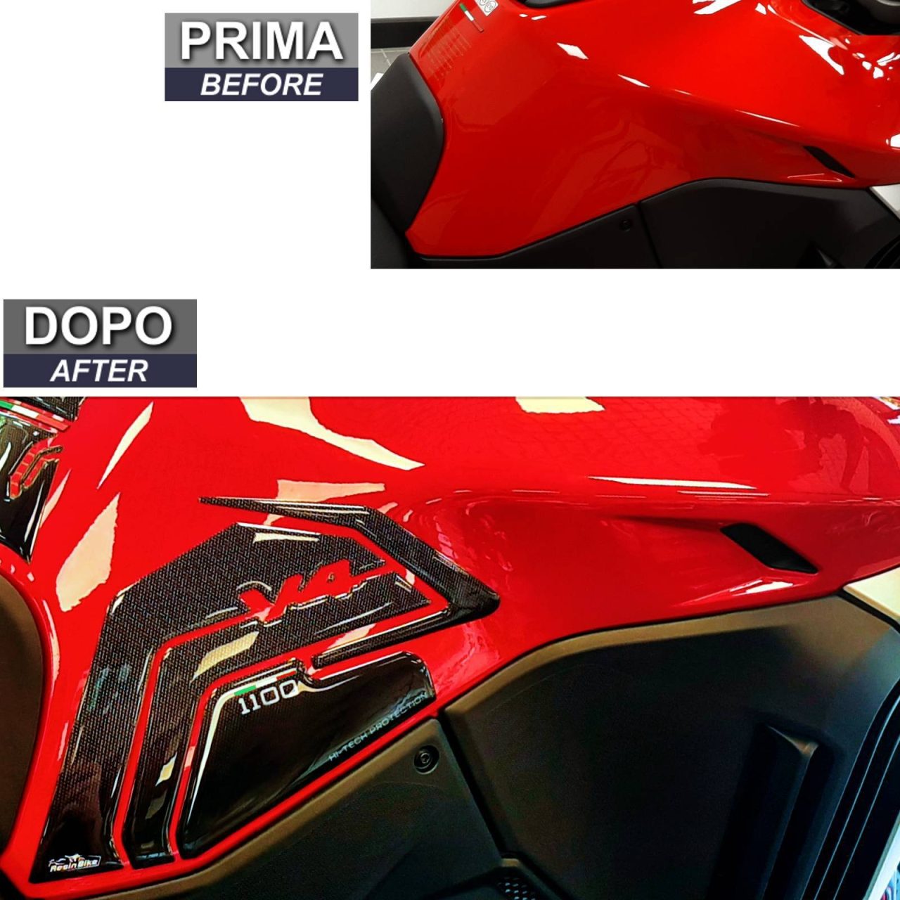 Adesivi 3D compatibili con Ducati Multistrada V4 2021-2023 Laterali Serbatoio - immagine 3