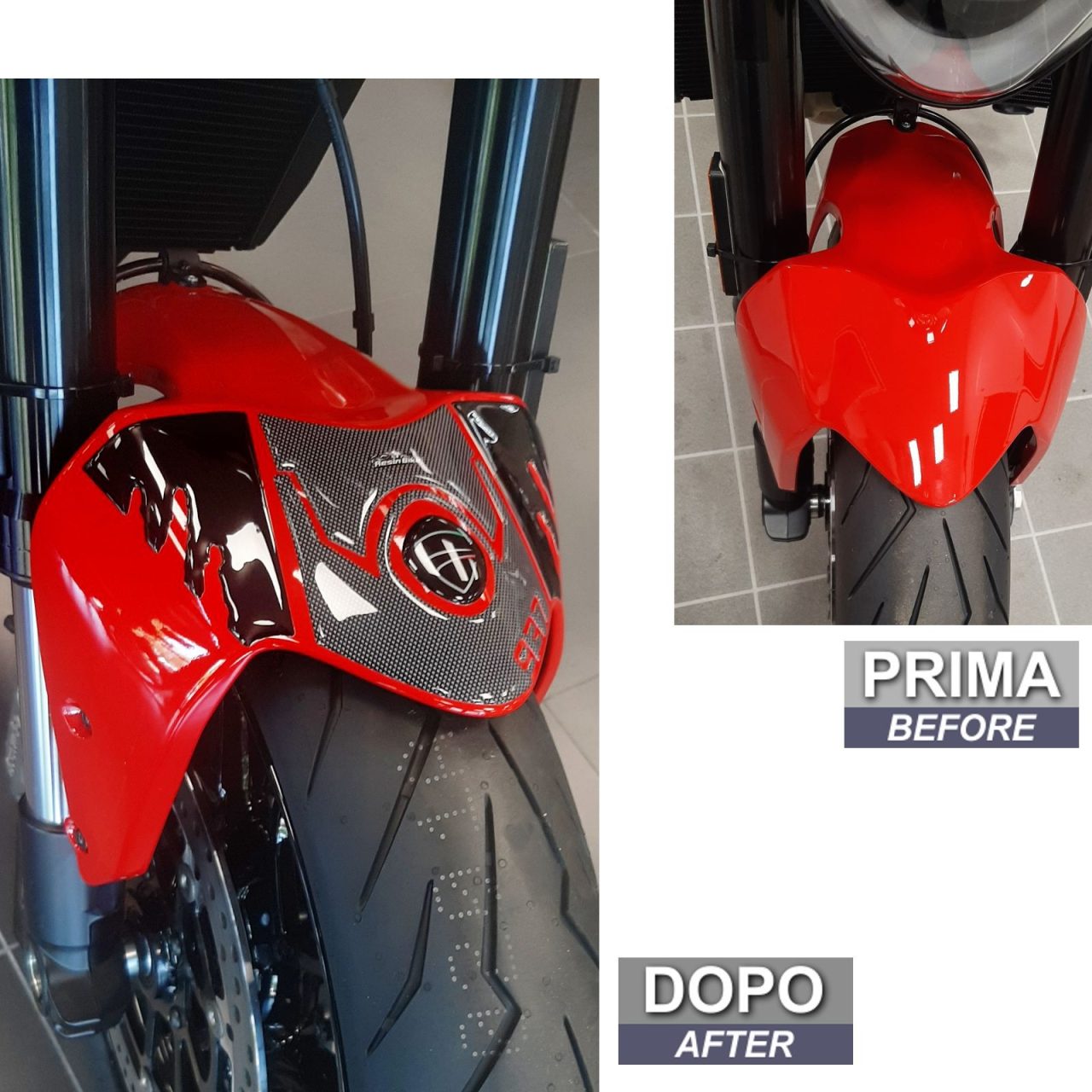 Adesivi 3D compatibili con Ducati Monster 937 2021-2023 Protezione Parafango - immagine 3