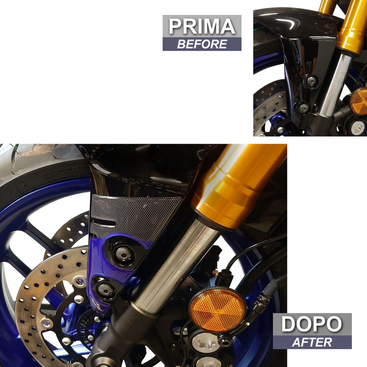 Motorcycle Stickers 3D compatible with Yamaha Tracer 9 2021 Side Plates Blue - Image 3