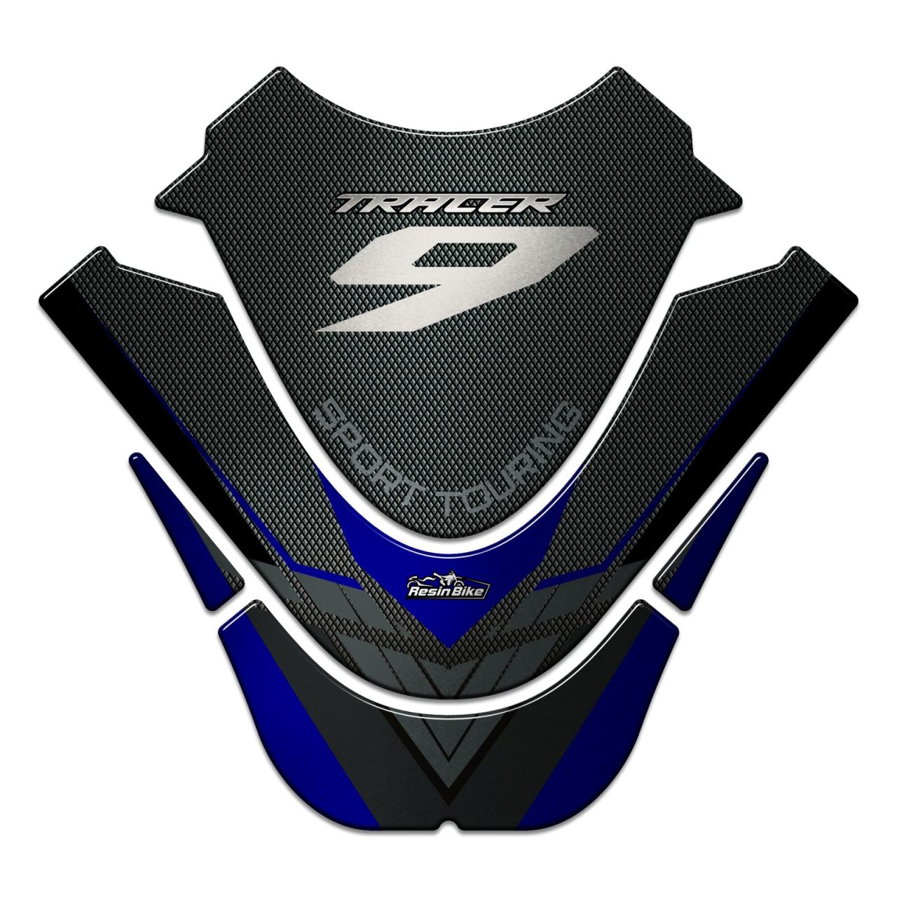 Paraserbatoio Adesivi 3D compatibili con Yamaha Tracer 9 2021 Protezione Blu - immagine 2