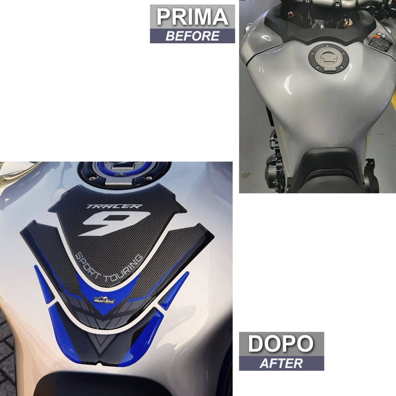 Autocollant Moto 3D compatibles avec Yamaha Tracer 9 2021 Réservoir Bleu – Image 3