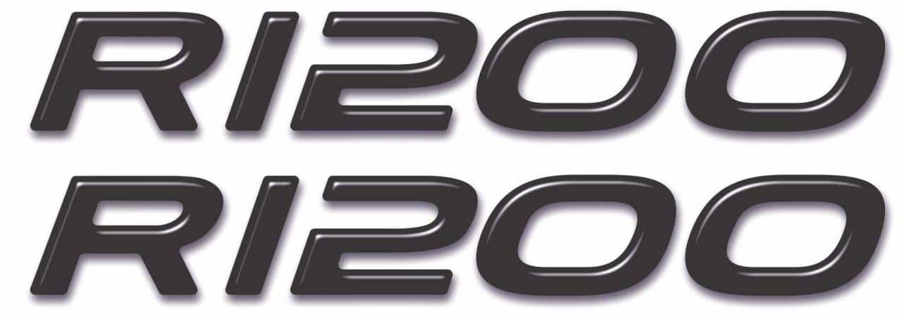 Stickers 3D compatible with Bmw R 1200 GS 20cm - Set 3D Inscription Black