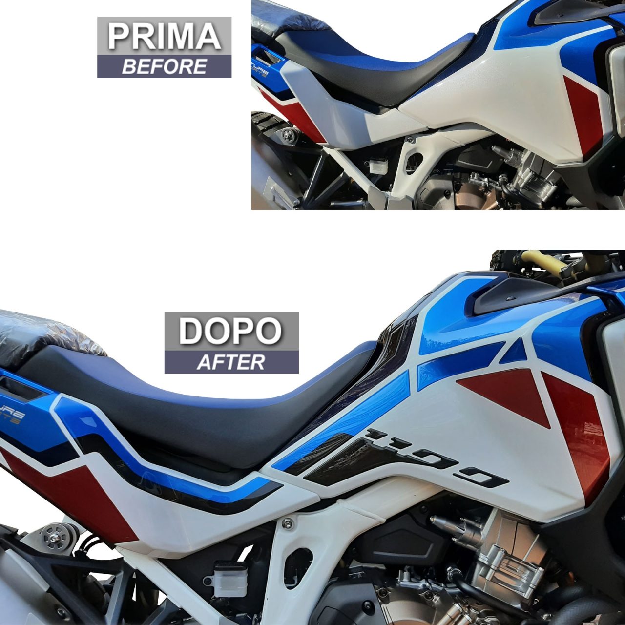 Adhesivos 3D compatibles con Honda 1100 Africa Twin Adventure Sports Laterales - Imagen 3