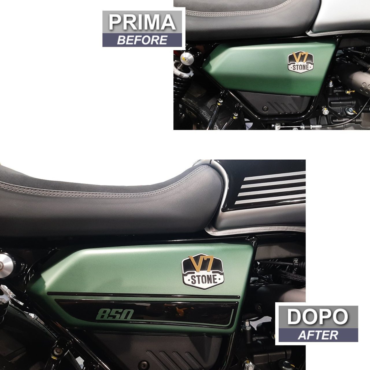 Motorcycle Stickers 3D compatible with Moto Guzzi V7 850 2021 Side Protection - Image 3