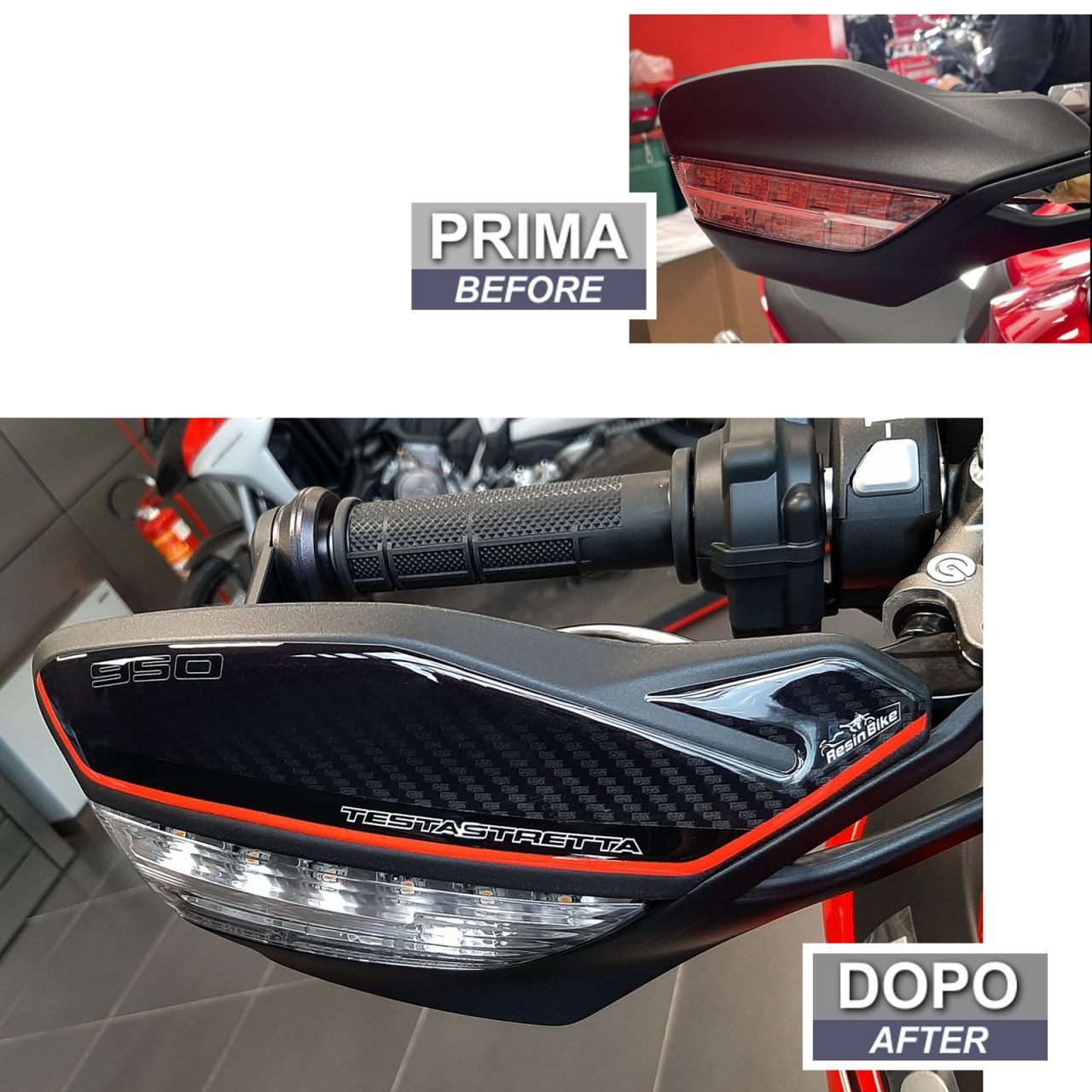 Stickers 3D compatible with Ducati Multistrada 950 V2-V2s 2022-2024 Handguards - Image 3