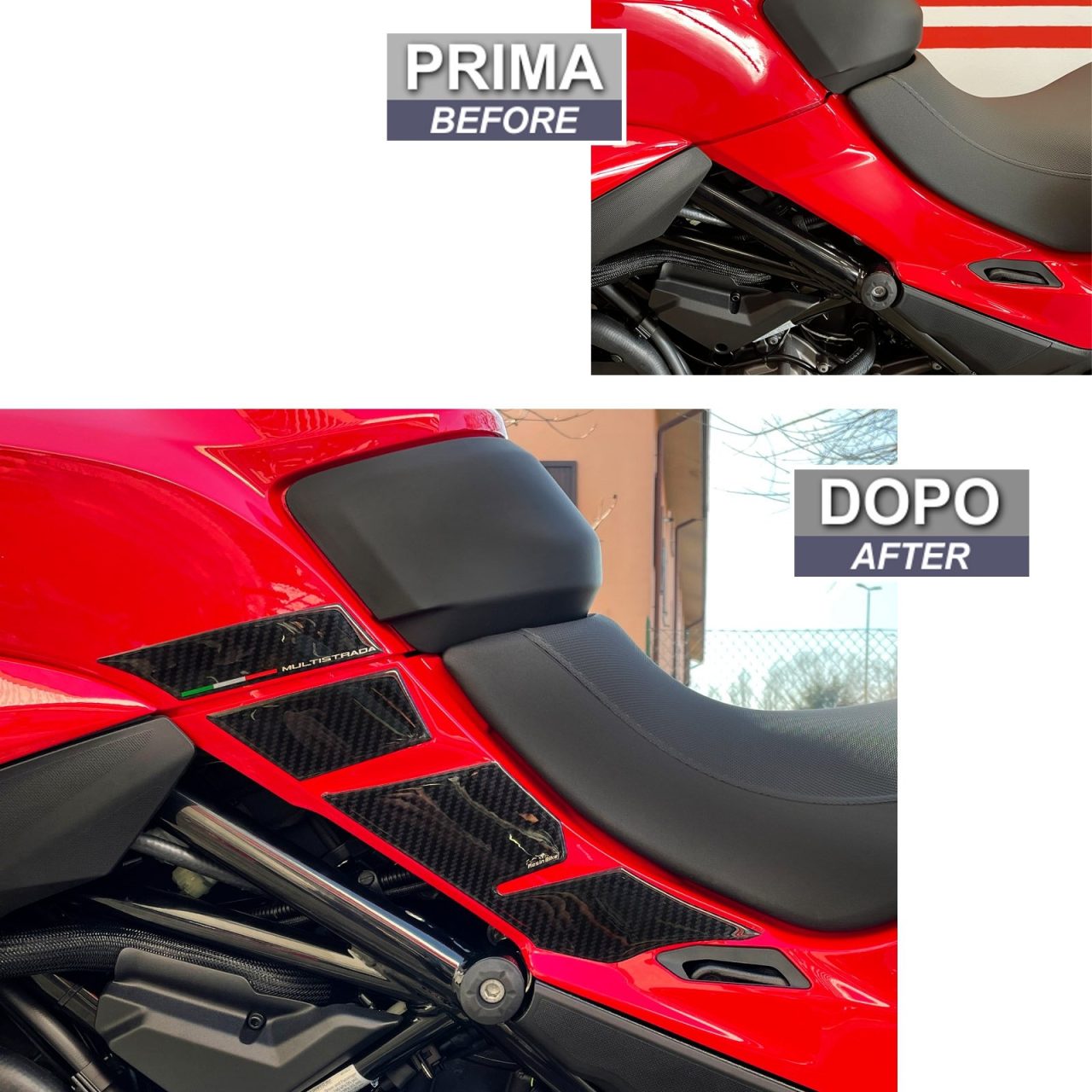 Autocollant compatibles avec Ducati Multistrada 950 V2-V2s 2022-2024 Côtés du réservoir – Image 3