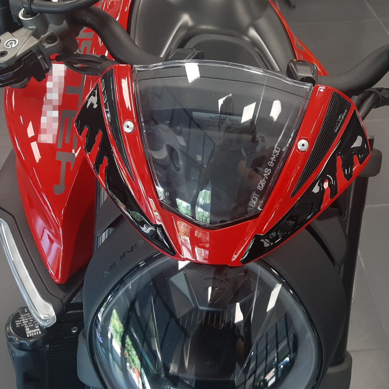 Adesivi 3D compatibili con Ducati Monster 937 2021-2023 Protezione Cupolino