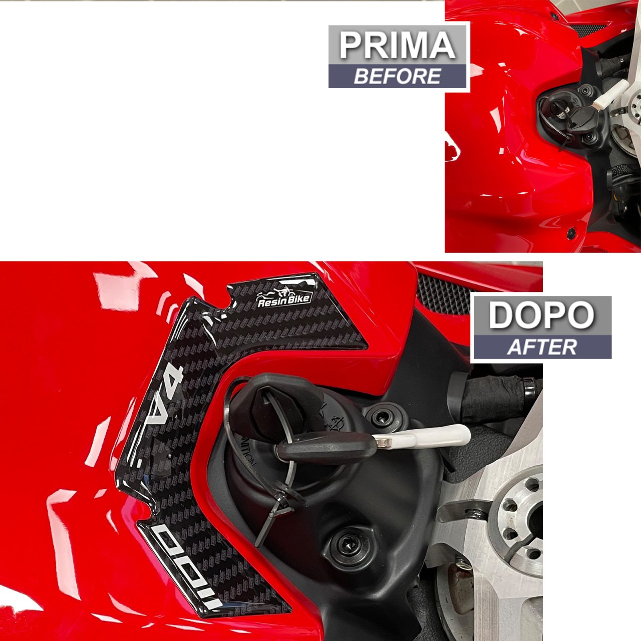 Motorcycle Stickers 3D compatible with Ducati Panigale V4-V4s 2018-2023 Key Area - Image 3