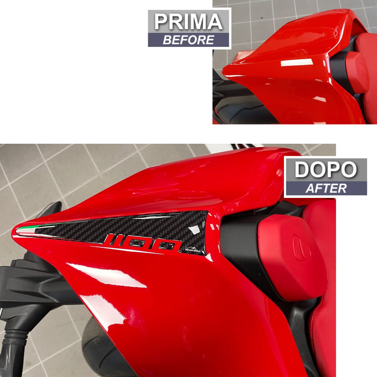 Aufkleber 3D Motorrad Kompatibel mit Ducati Panigale V4-V4s 2018-2023 Heck – Bild 3