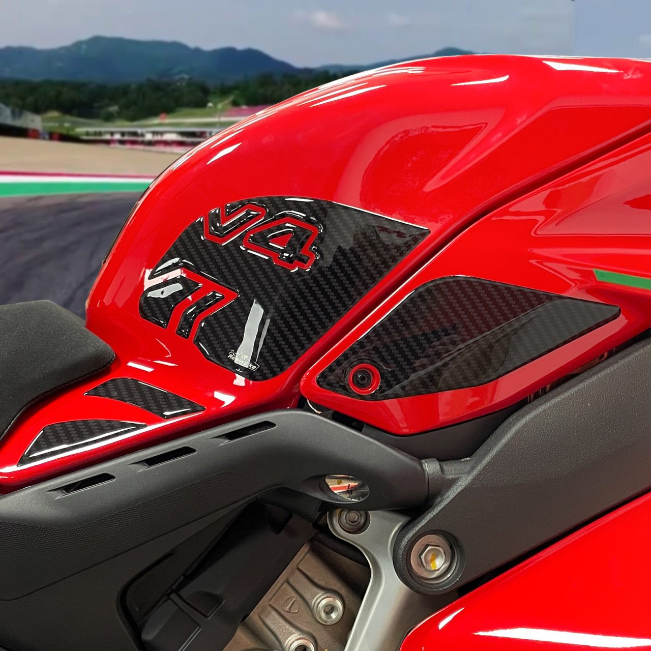 Adesivi 3D compatibili con Ducati Panigale V4-V4s 2022-2023 Laterali Serbatoio