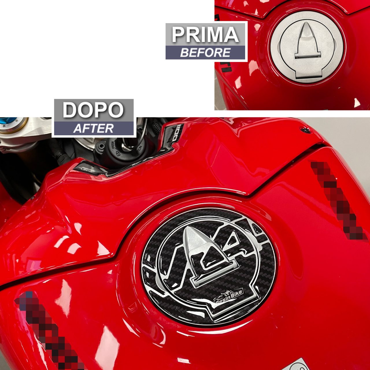 Motorcycle Stickers 3D compatible with Ducati Panigale V4-V4s 2018-2023 Tank Cap - Image 3