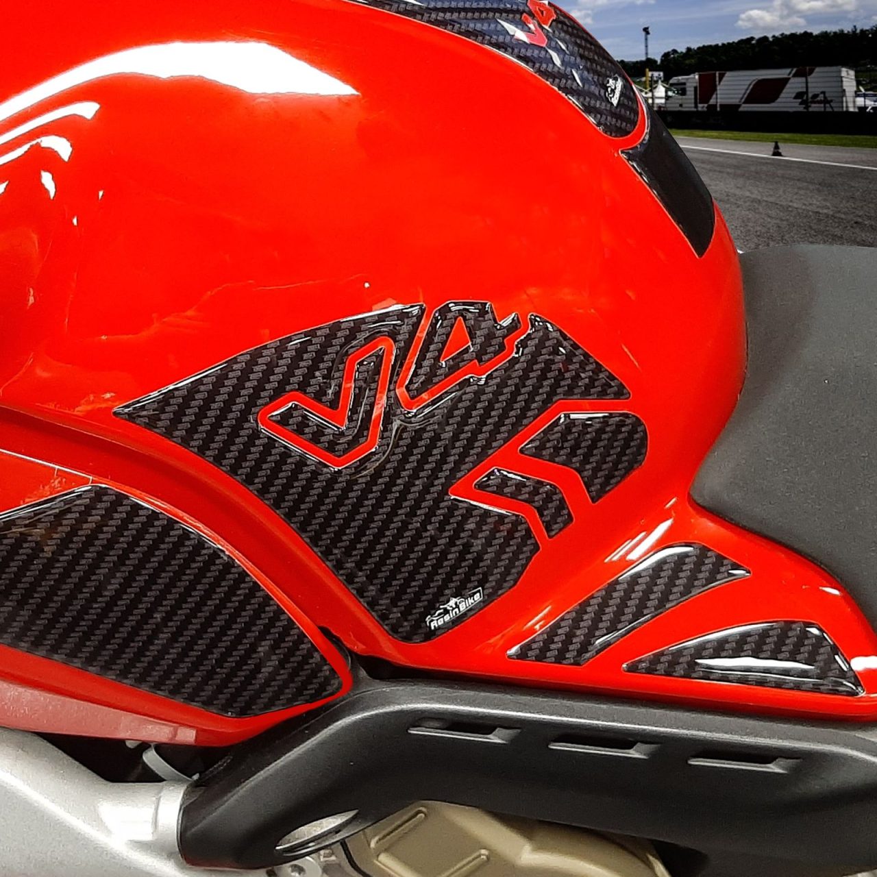 Adesivi 3D compatibili con Ducati Panigale V4-V4s 2018-2021 Laterali Serbatoio