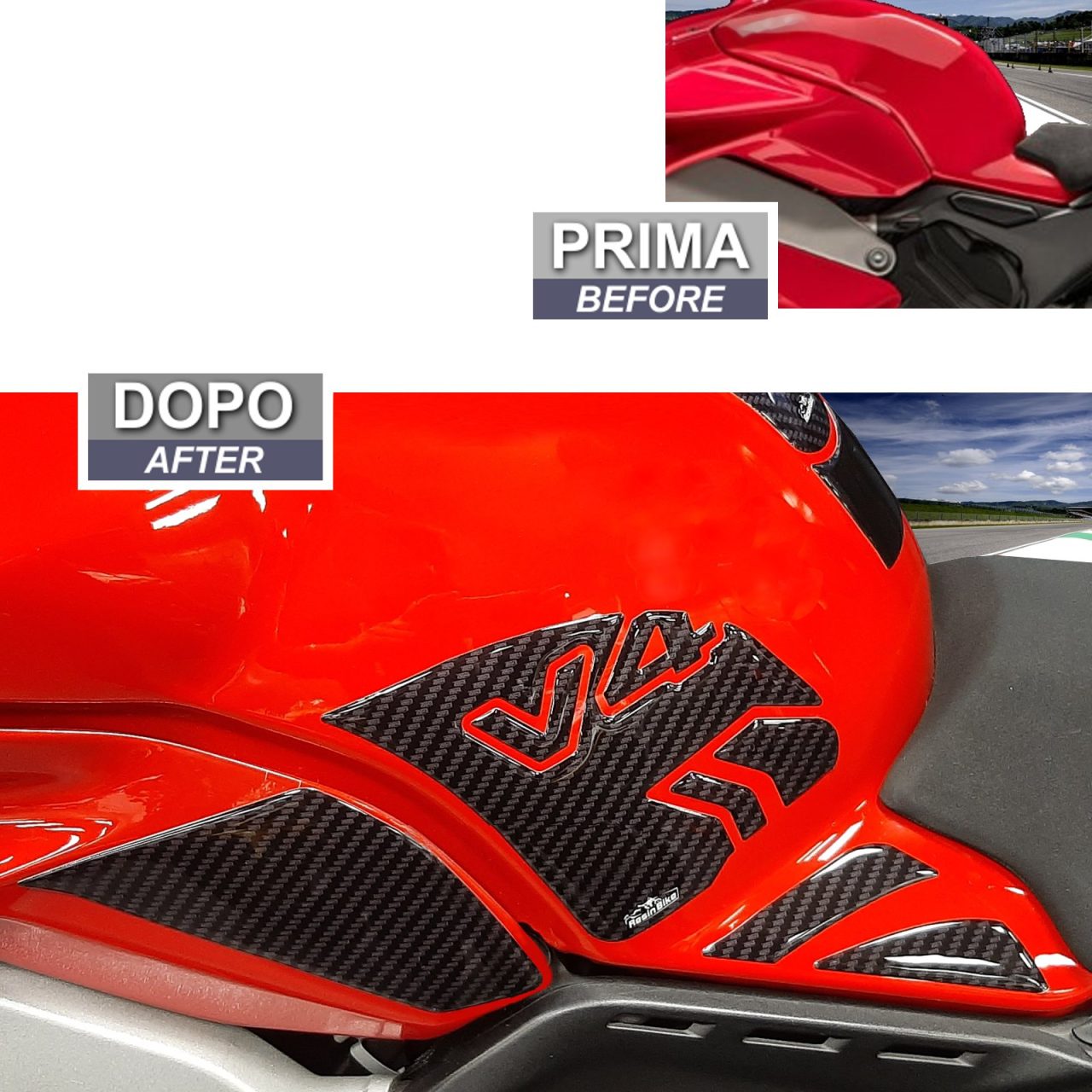 Aufkleber für Motorrad Kompatibel mit Ducati Panigale V4-V4s 2018-2021 Tank Side – Bild 3