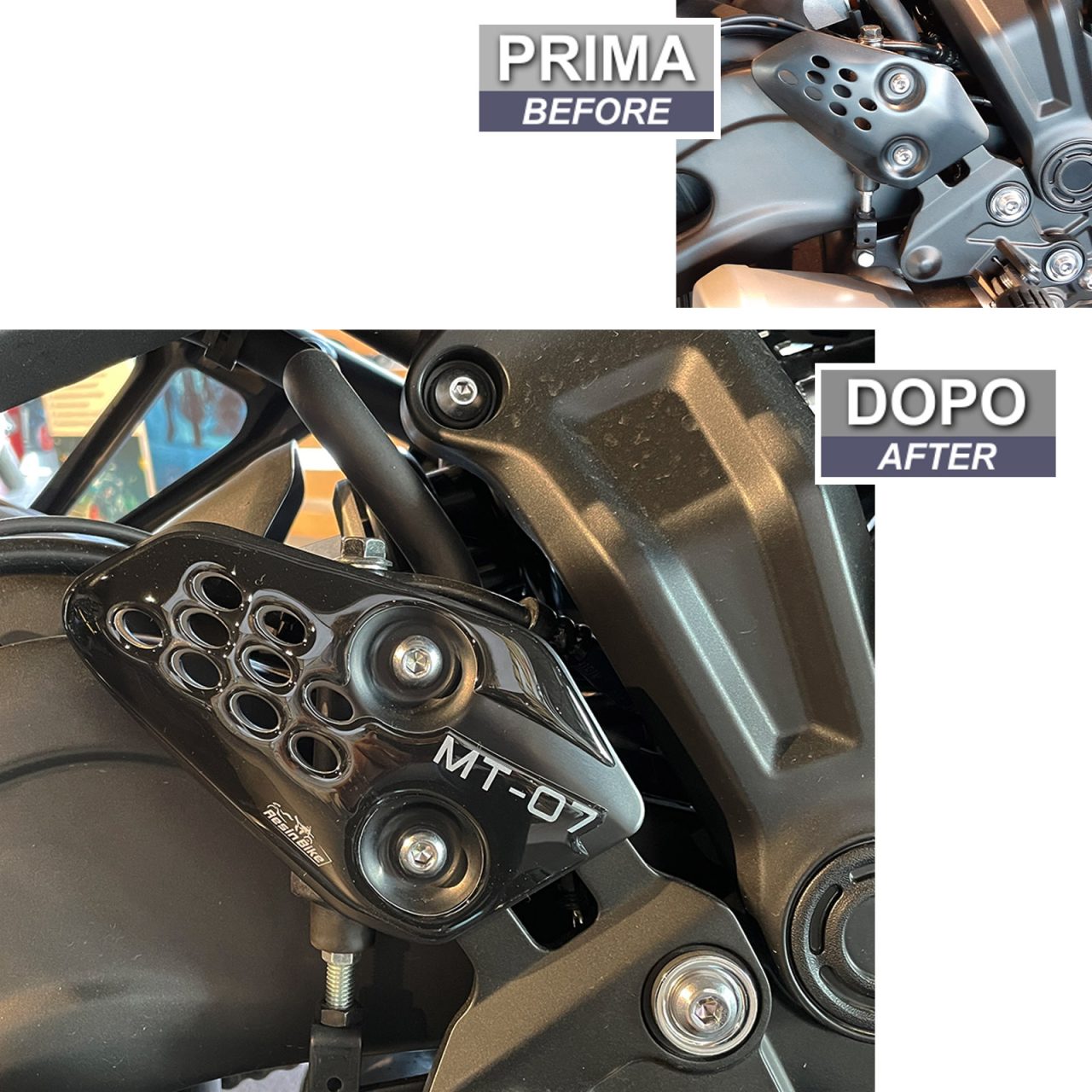 Adesivi 3D compatibili con Yamaha MT-07 2021-2024 Protezione Battitacco - immagine 3