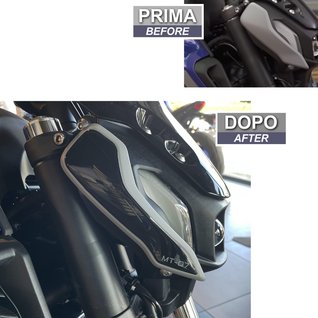 Adesivi 3D compatibili con Yamaha MT-07 2021-2024 Frontali - immagine 3