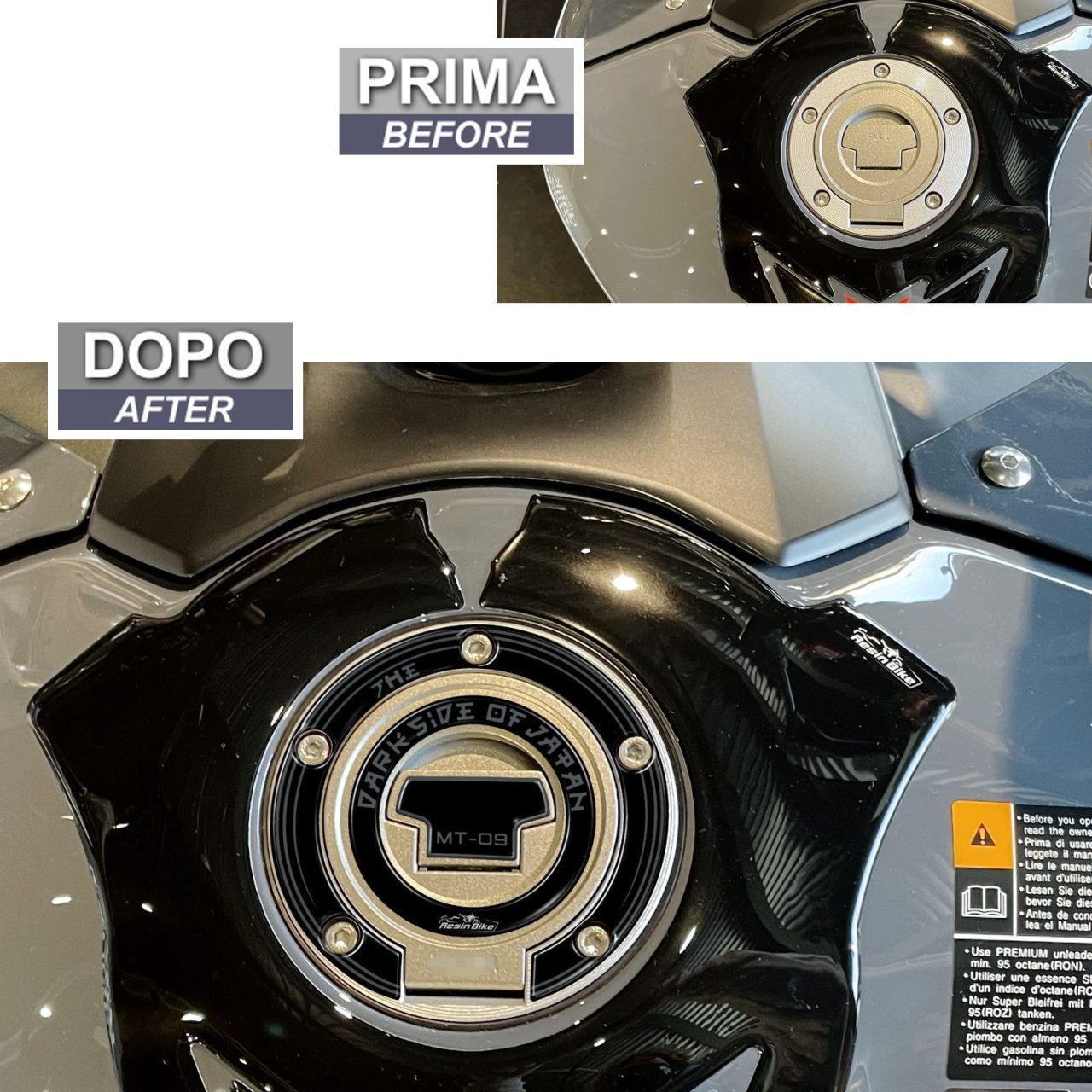 Adesivi 3D compatibili con Yamaha MT09 2021-2023 Protezioni Tappo Serbatoio - immagine 3