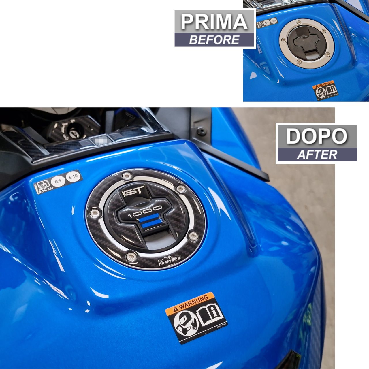 Aufkleber 3D Kompatibel mit Suzuki Gsx-s 1000 GT 2022-2024 Tankdeckelschutz Blau – Bild 3