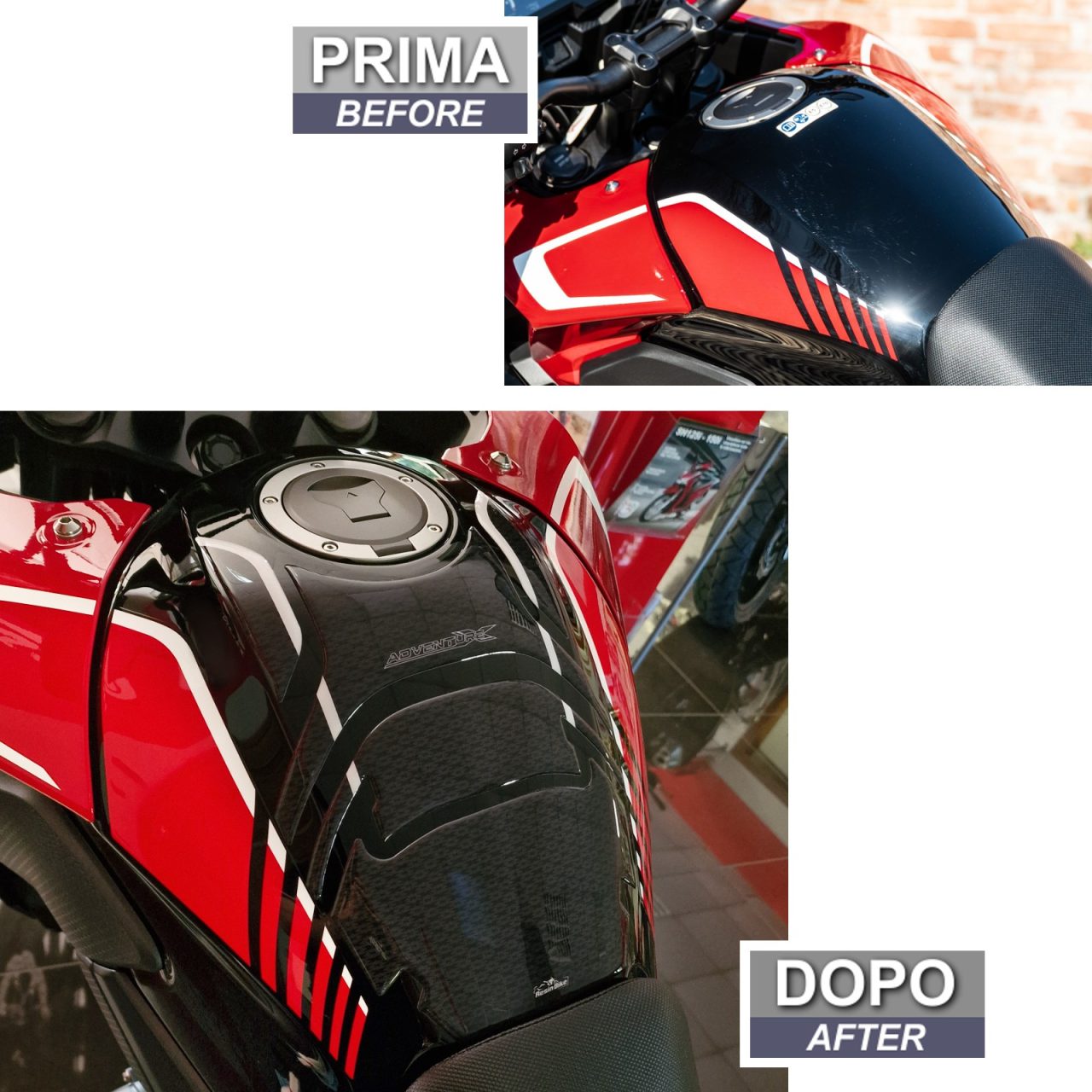 Motorcycle Stickers 3D compatible with Honda CB500X 2022 Tank Pad Kit White - Image 3