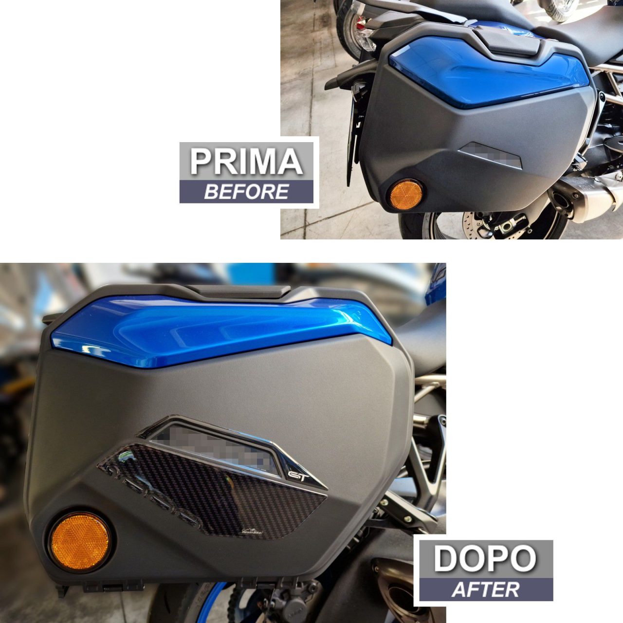 Adesivi 3D compatibili con Suzuki Gsx-s 1000 GT 2022-2024 Protezione Borse - immagine 3