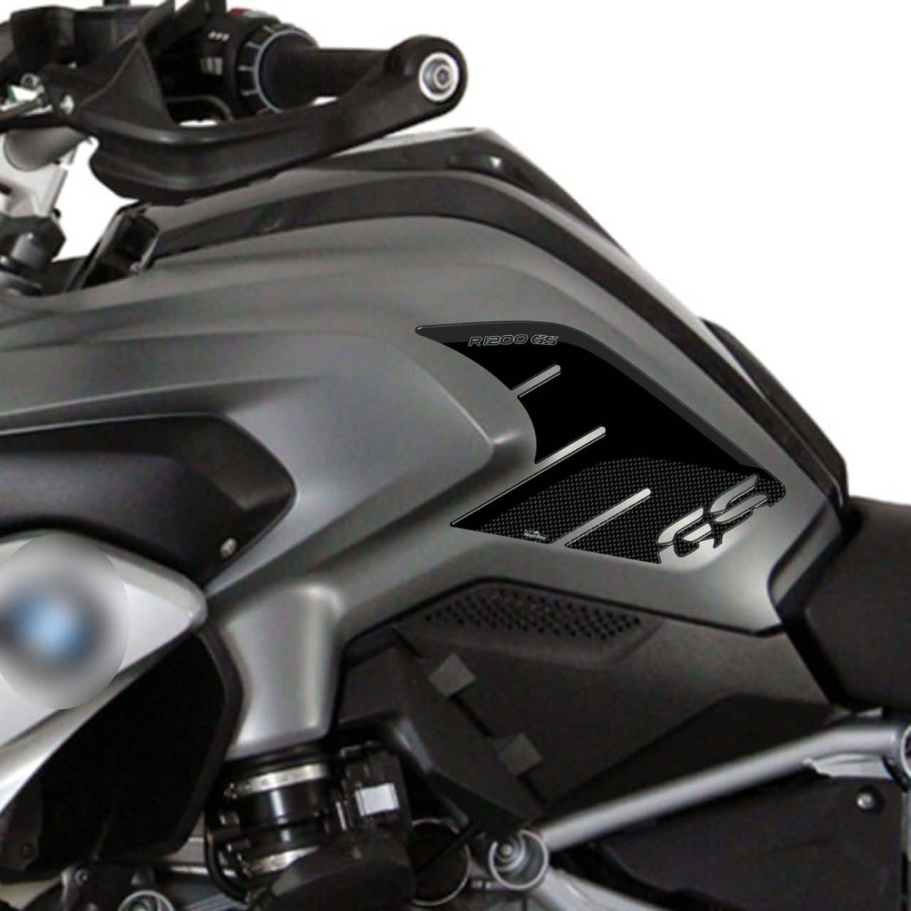 Adesivi Moto 3D compatibile con Bmw R 1200 GS 2013-2016 Laterali Serbatoio Nero